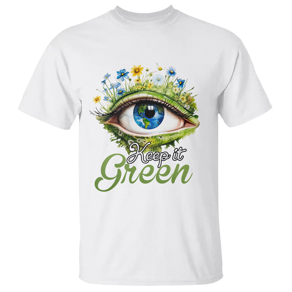 Earth Day Keep It Green Aesthetic Eye T Shirt - Wonder Print Shop