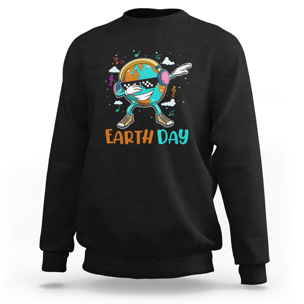 Earth Day Funny Cool Dabbing Planet Kids Boys Sweatshirt - Wonder Print Shop