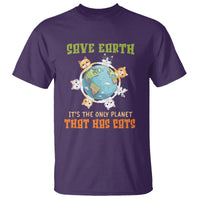 Earth Day Cat Lover T Shirt Save Earth It's The Only Planet That Has Cats - Wonder Print Shop