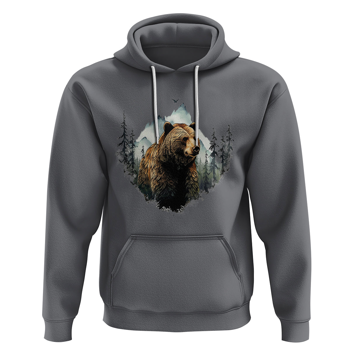 Nature Lover Hoodie Bear Wildlife Outdoor Mountains Forest Earth Day - Wonder Print Shop
