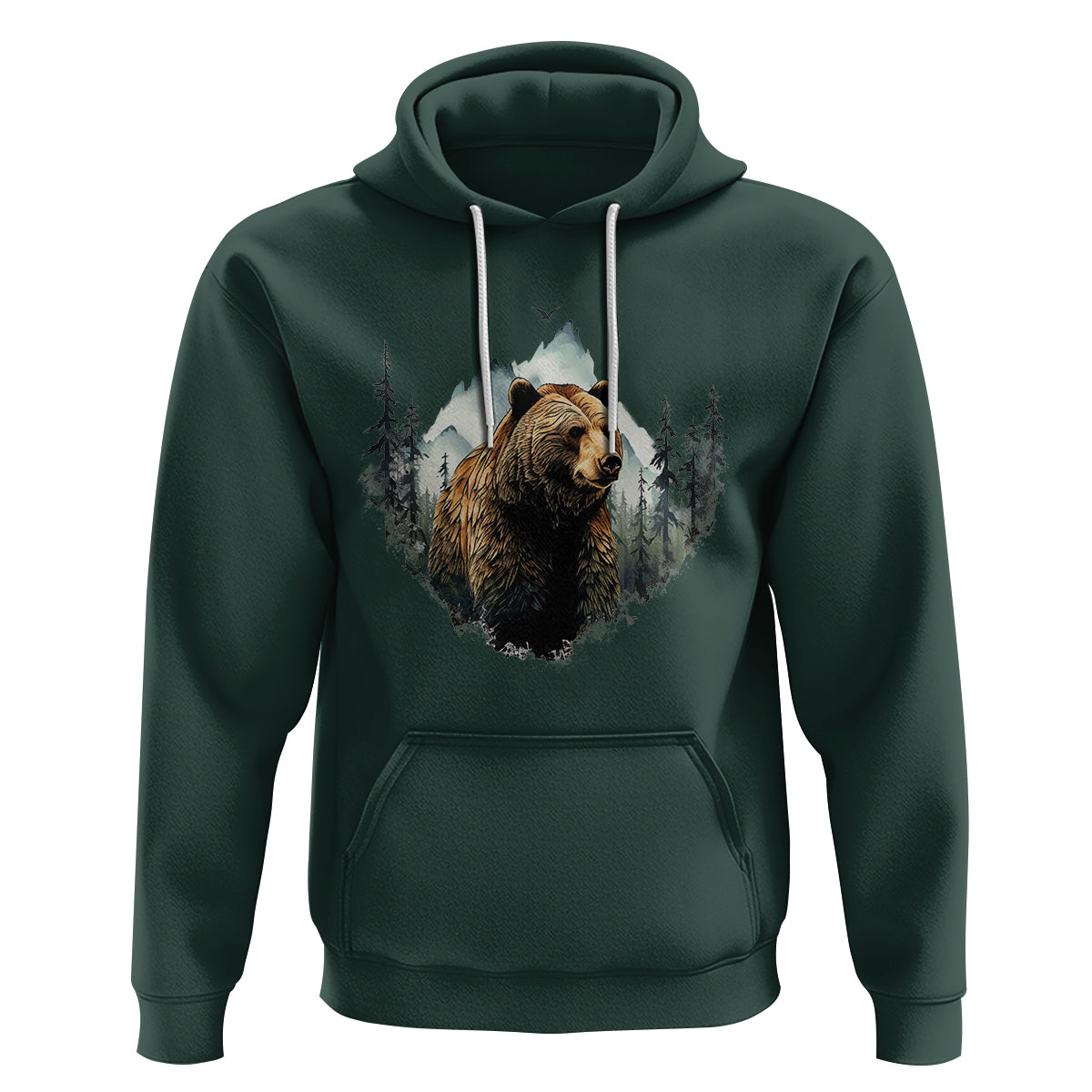 Nature Lover Hoodie Bear Wildlife Outdoor Mountains Forest Earth Day - Wonder Print Shop