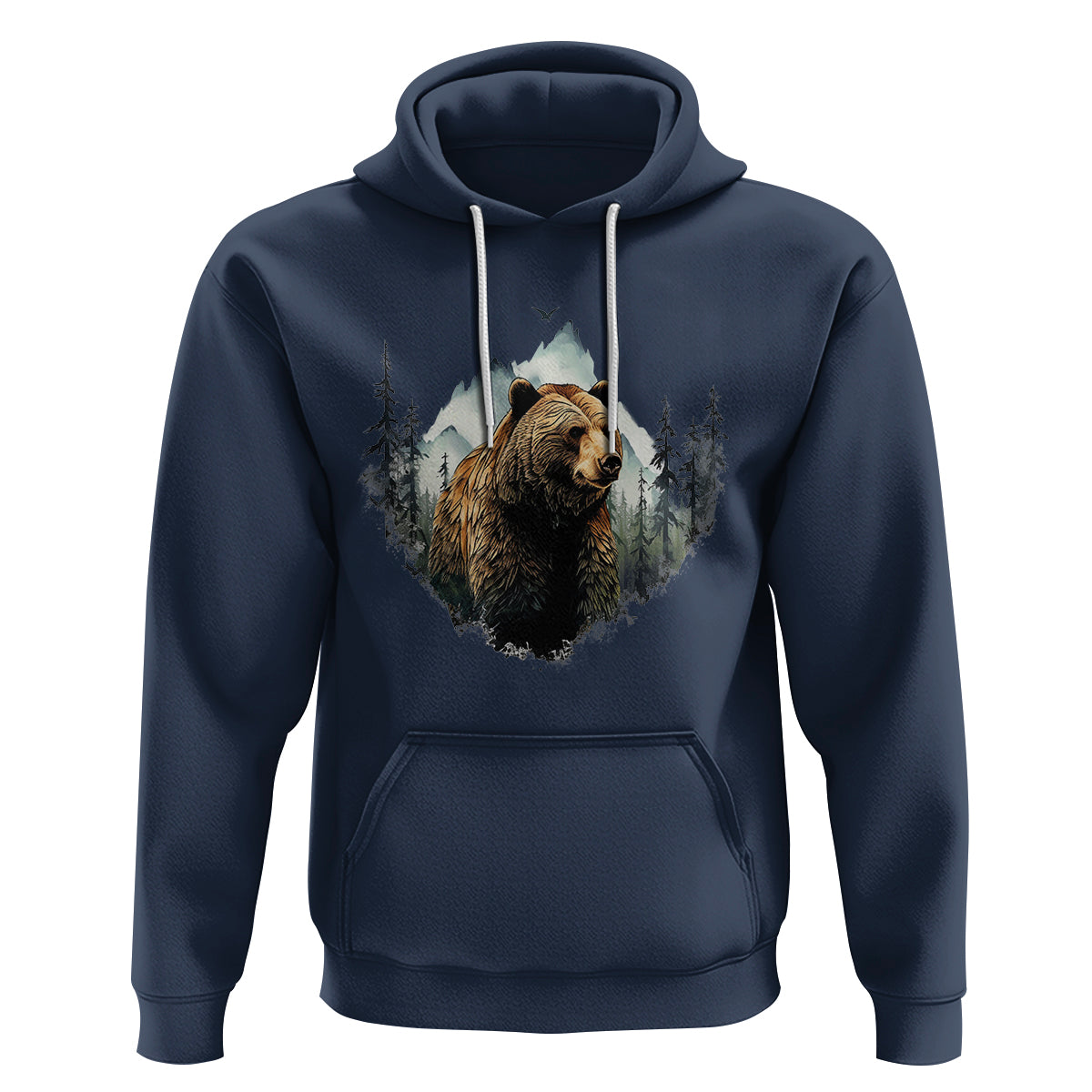 Nature Lover Hoodie Bear Wildlife Outdoor Mountains Forest Earth Day - Wonder Print Shop