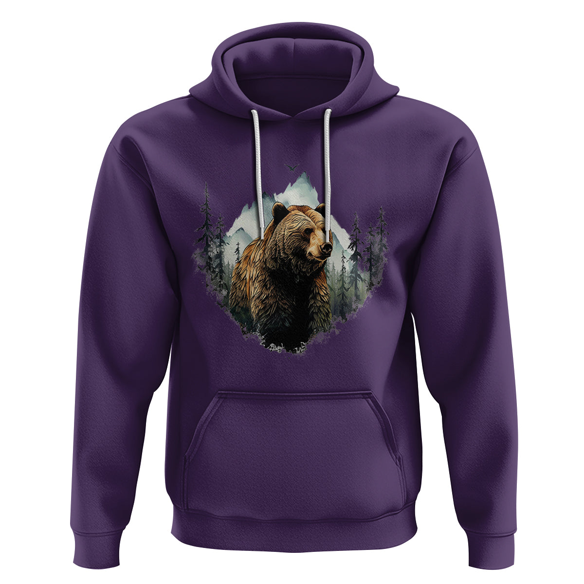 Nature Lover Hoodie Bear Wildlife Outdoor Mountains Forest Earth Day - Wonder Print Shop
