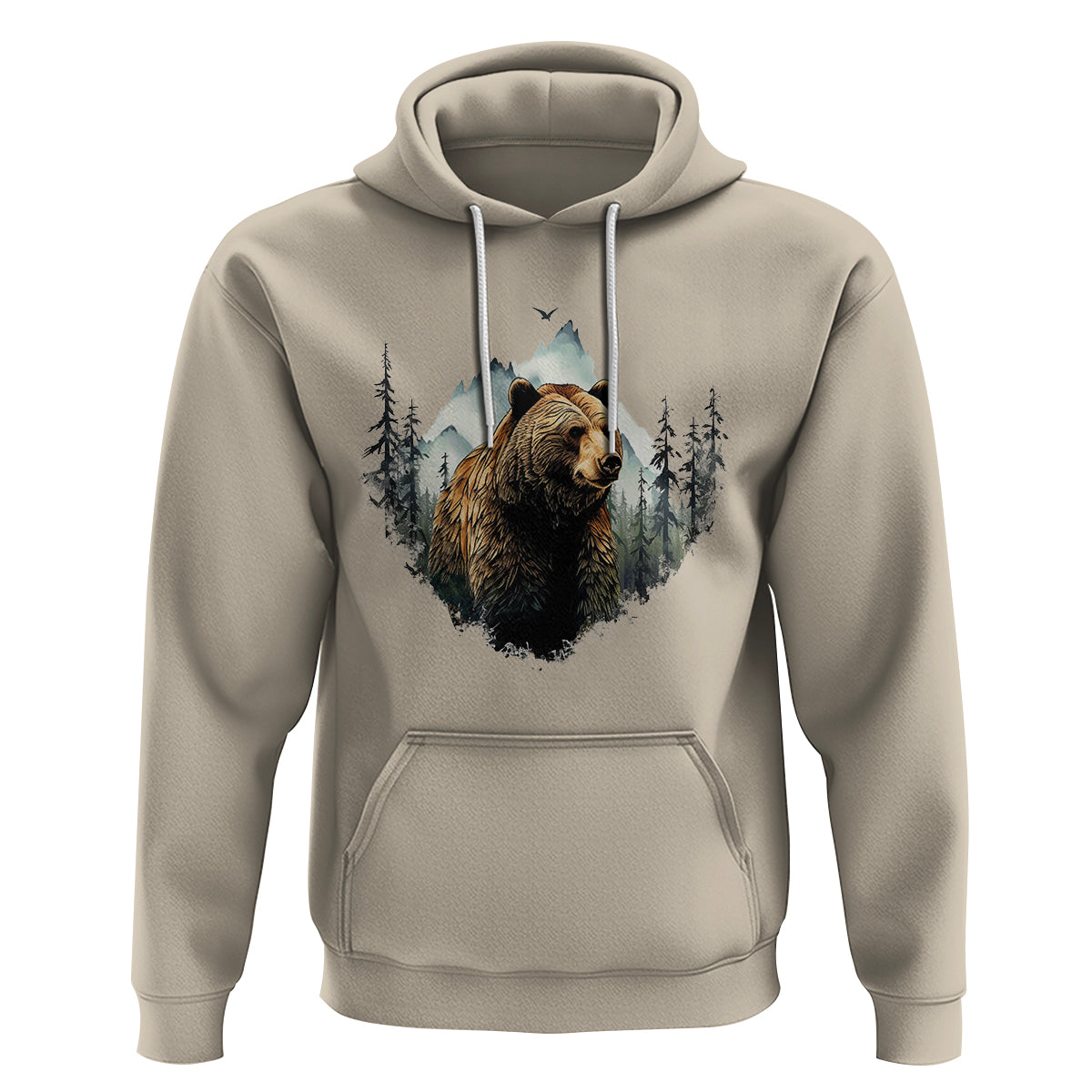 Nature Lover Hoodie Bear Wildlife Outdoor Mountains Forest Earth Day - Wonder Print Shop
