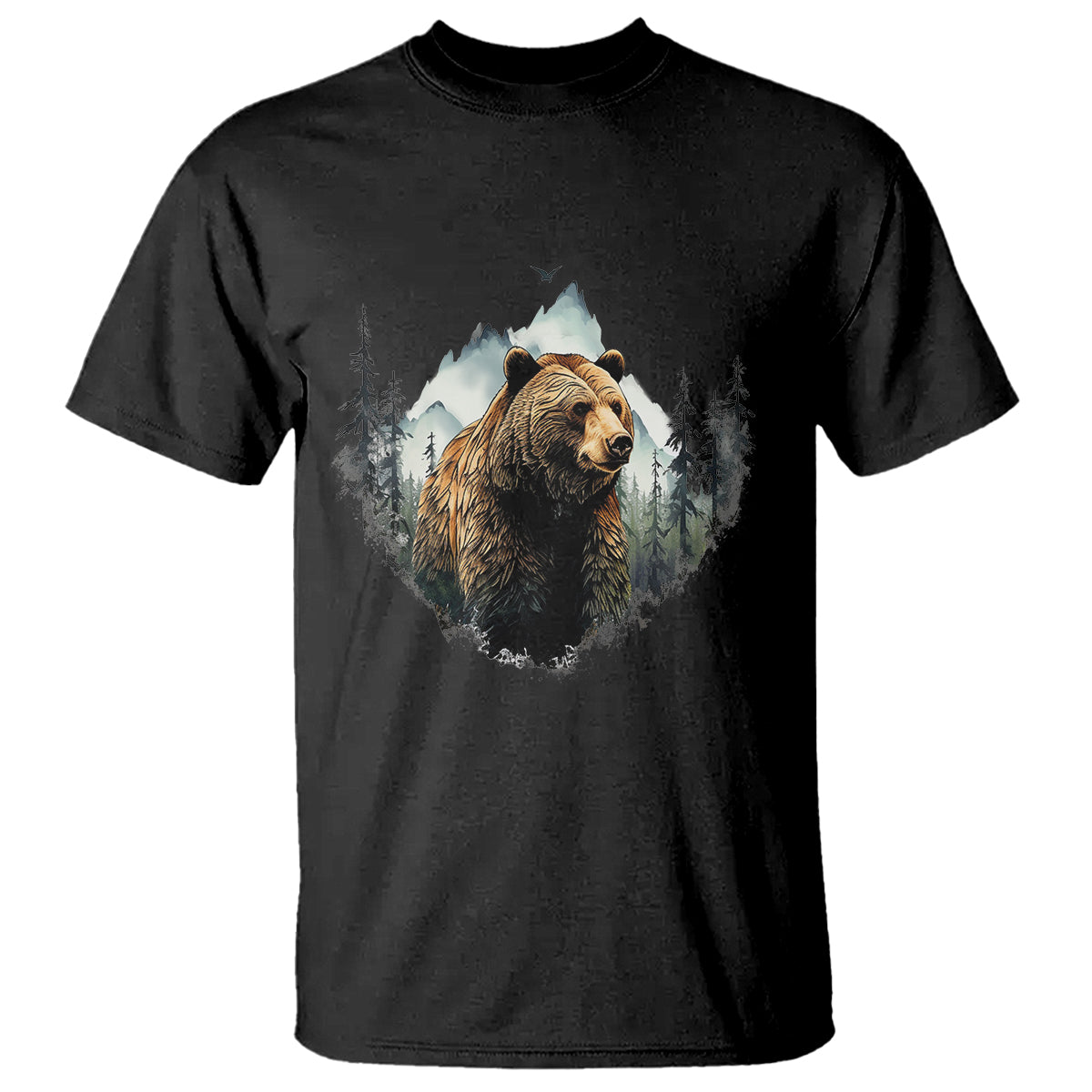 Nature Lover T Shirt Bear Wildlife Outdoor Mountains Forest Earth Day - Wonder Print Shop