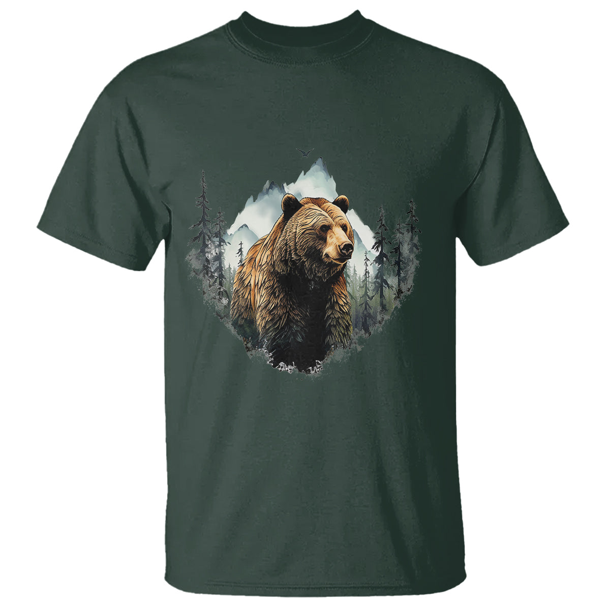Nature Lover T Shirt Bear Wildlife Outdoor Mountains Forest Earth Day - Wonder Print Shop