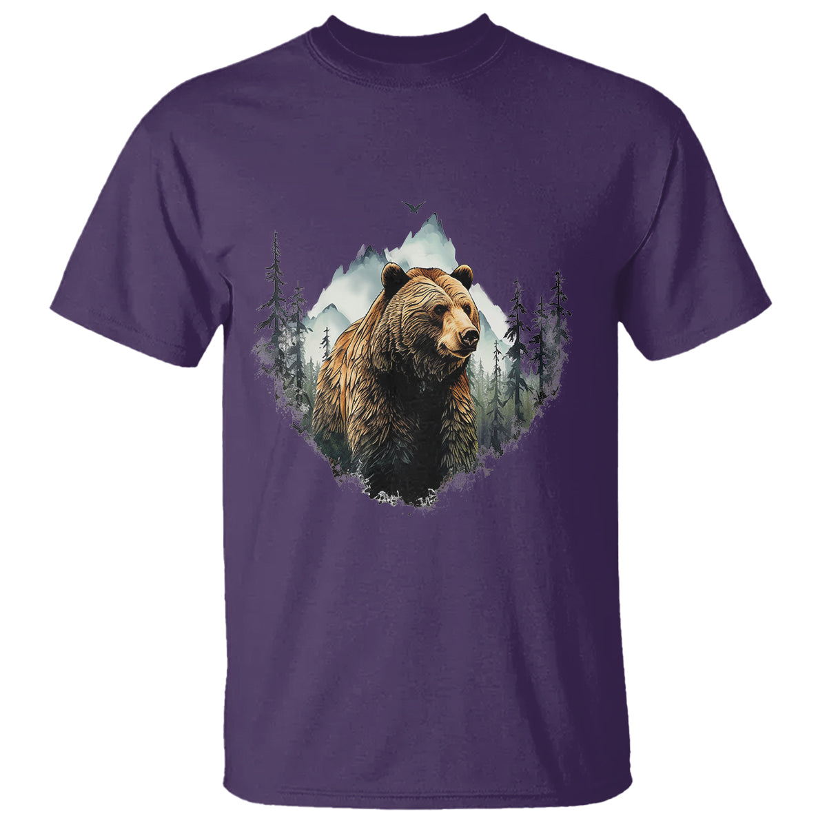 Nature Lover T Shirt Bear Wildlife Outdoor Mountains Forest Earth Day - Wonder Print Shop