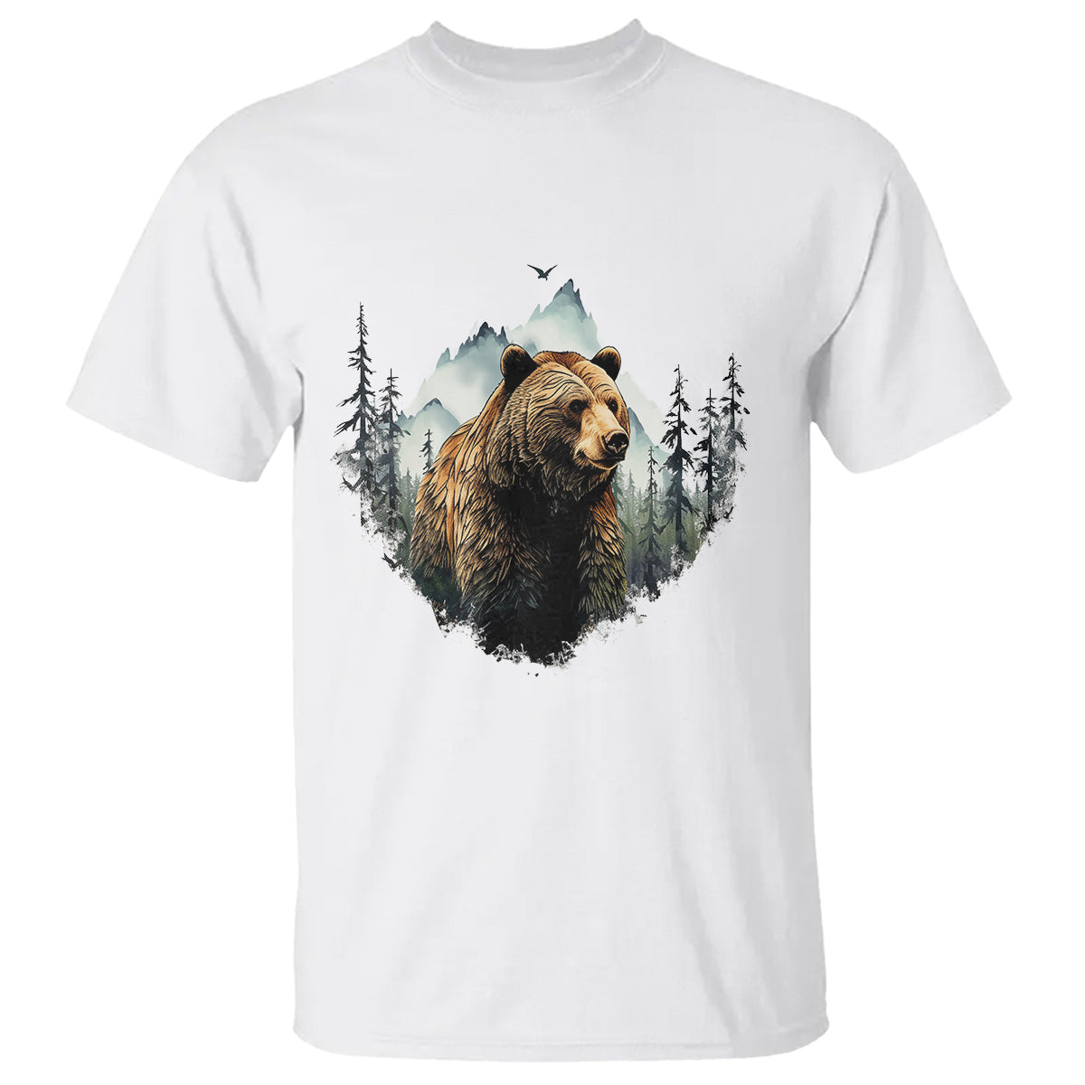 Nature Lover T Shirt Bear Wildlife Outdoor Mountains Forest Earth Day - Wonder Print Shop