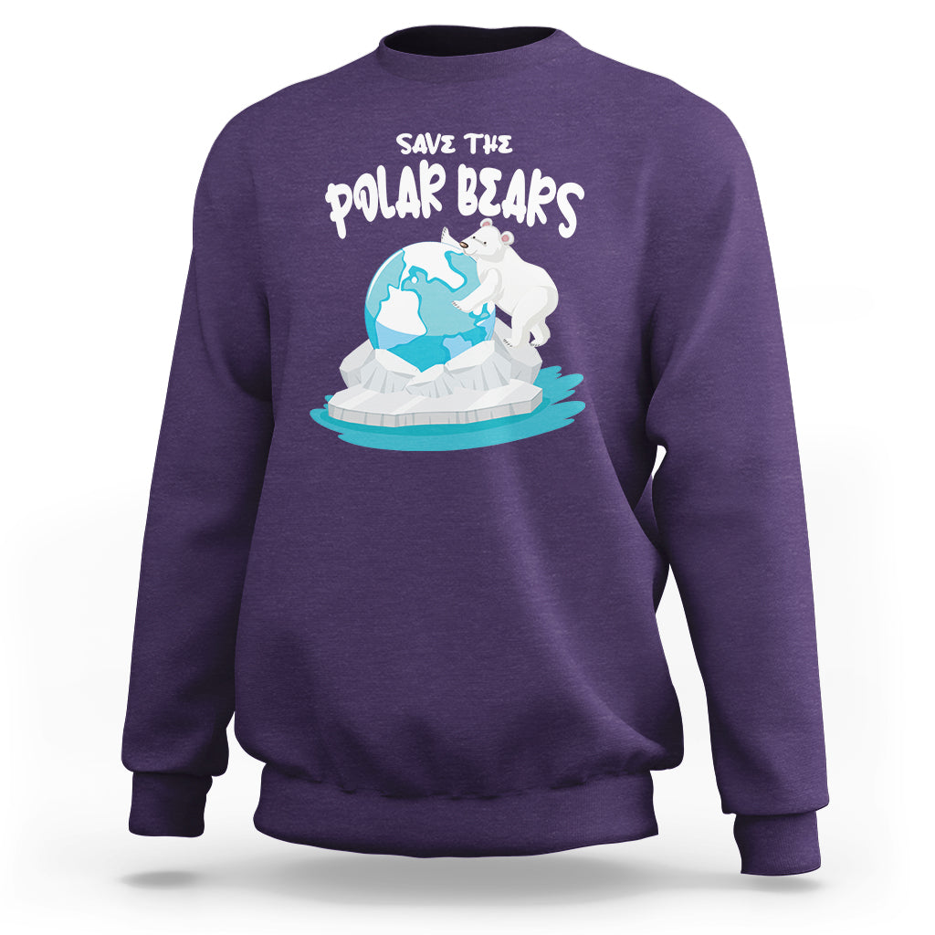 Earth Day Sweatshirt Save The Polar Bears Climate Awareness - Wonder Print Shop