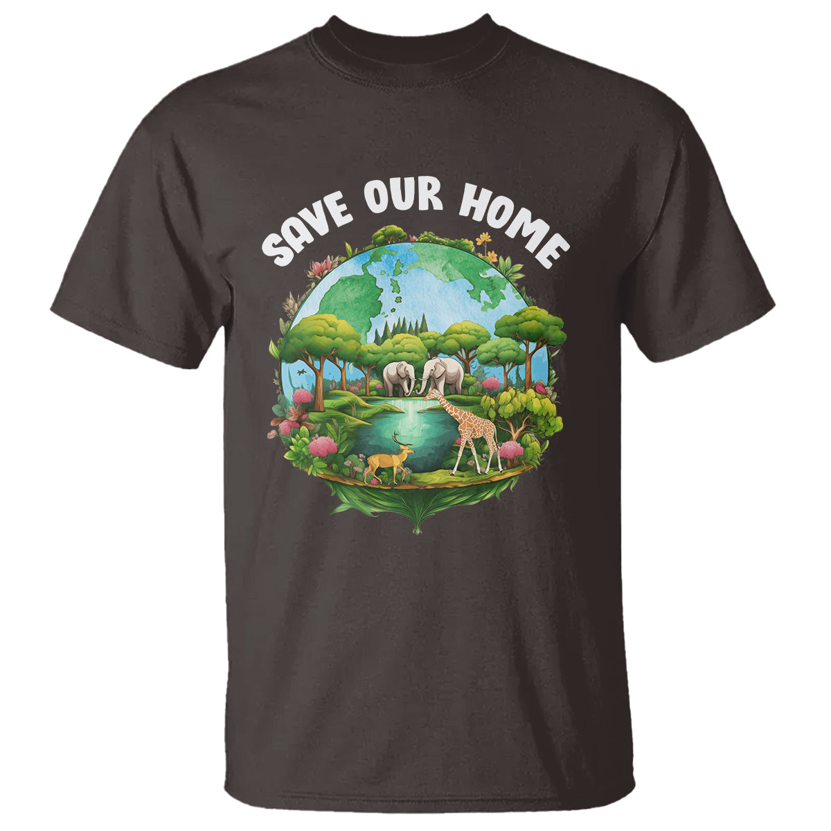 Earth Day T Shirt Save Our Home Animals Wildlife Nature Lover - Wonder Print Shop