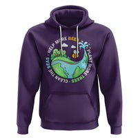 Earth Day Hoodie Help More Bees Plant More Trees Clean The Seas - Wonder Print Shop