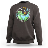 Earth Day Sweatshirt Help More Bees Plant More Trees Clean The Seas - Wonder Print Shop
