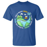 Earth Day T Shirt Help More Bees Plant More Trees Clean The Seas - Wonder Print Shop