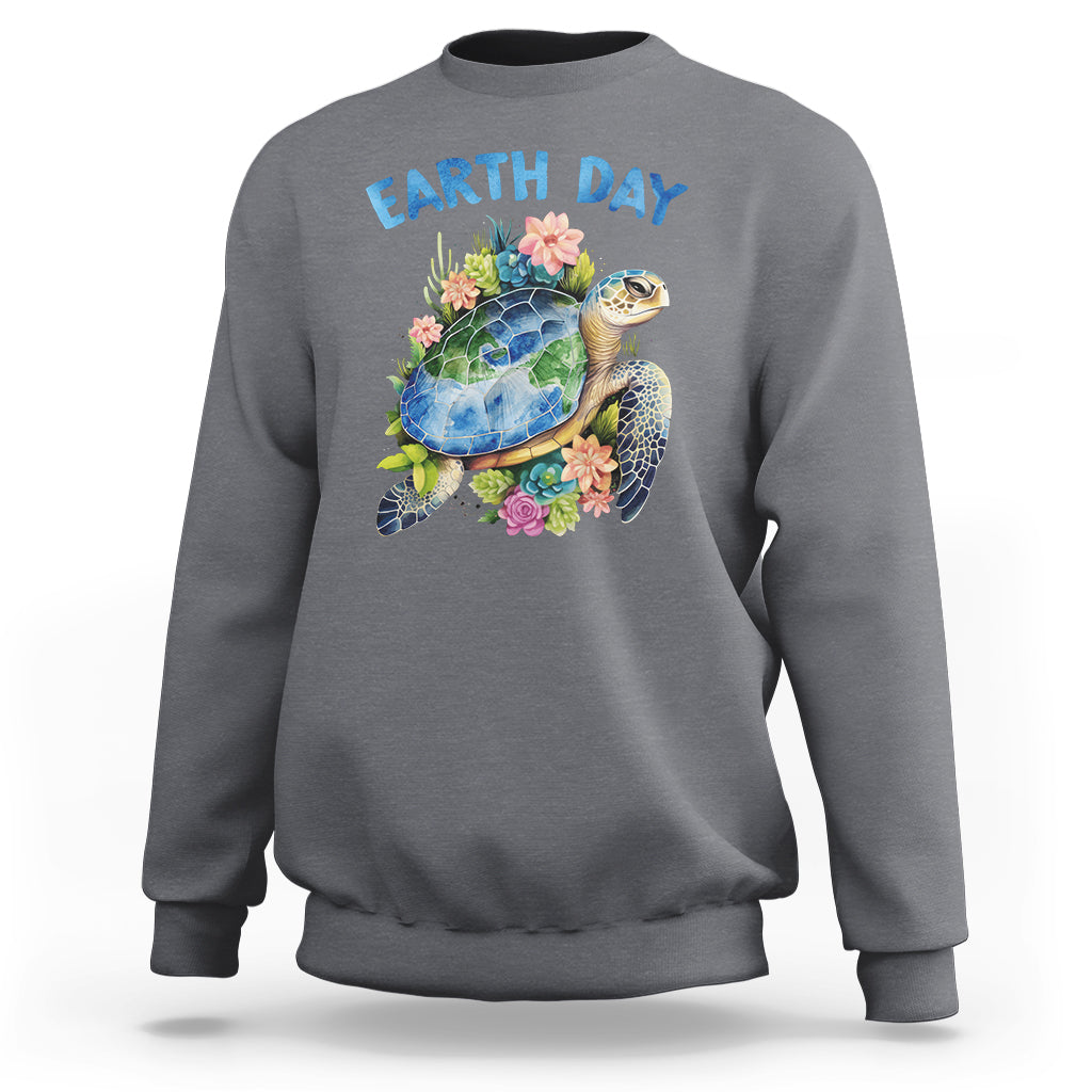 Earth Day Sweatshirt Sea Turtle Save Our Ocean - Wonder Print Shop