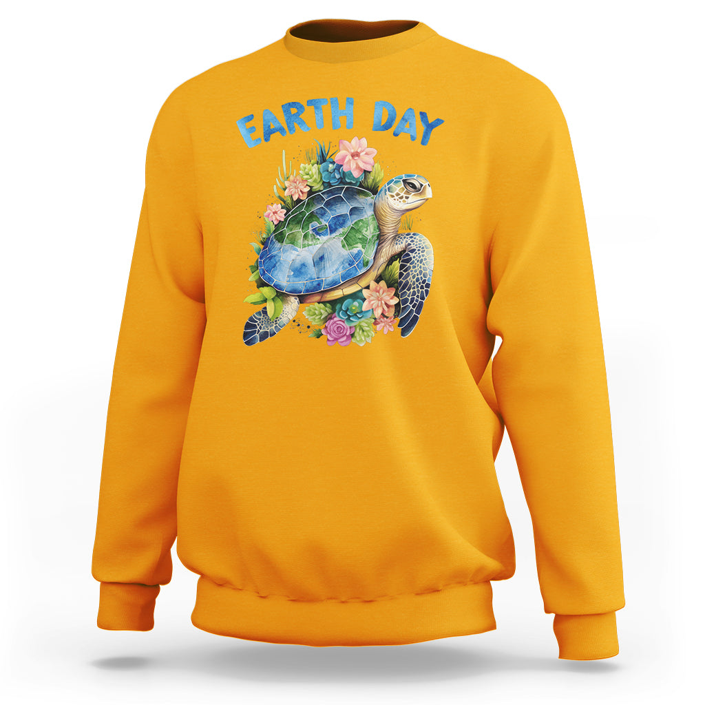 Earth Day Sweatshirt Sea Turtle Save Our Ocean - Wonder Print Shop