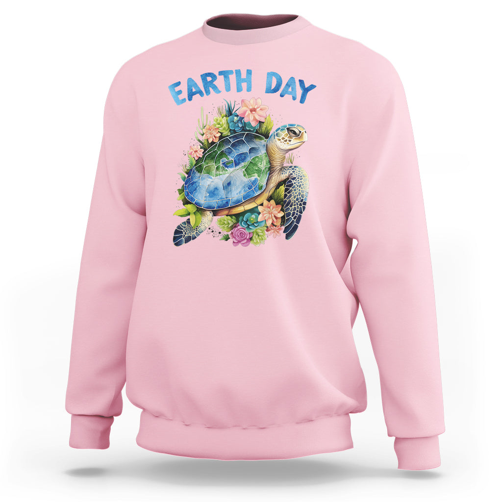 Earth Day Sweatshirt Sea Turtle Save Our Ocean - Wonder Print Shop