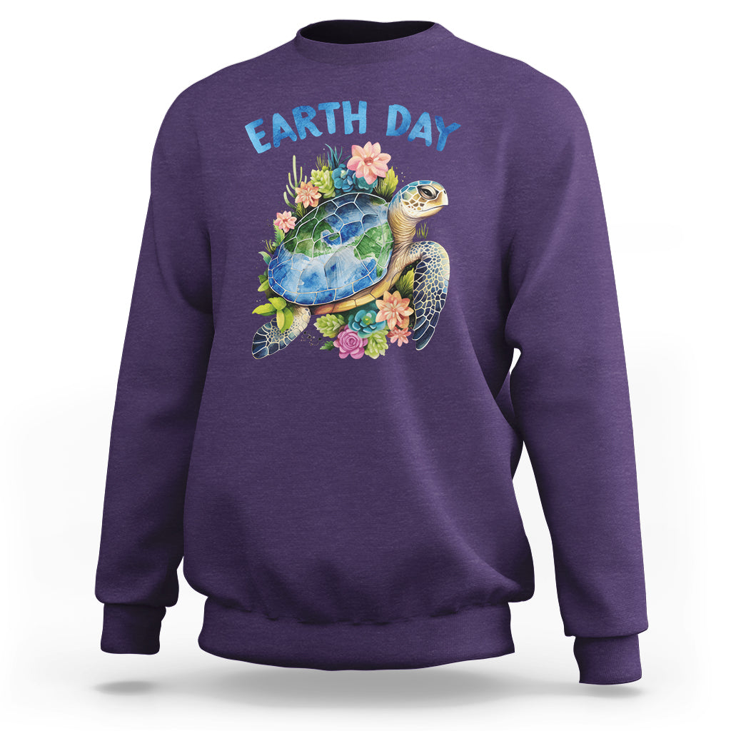 Earth Day Sweatshirt Sea Turtle Save Our Ocean - Wonder Print Shop