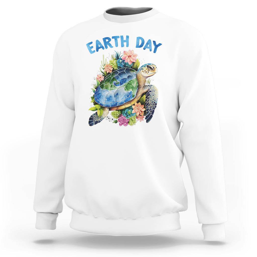 Earth Day Sweatshirt Sea Turtle Save Our Ocean - Wonder Print Shop