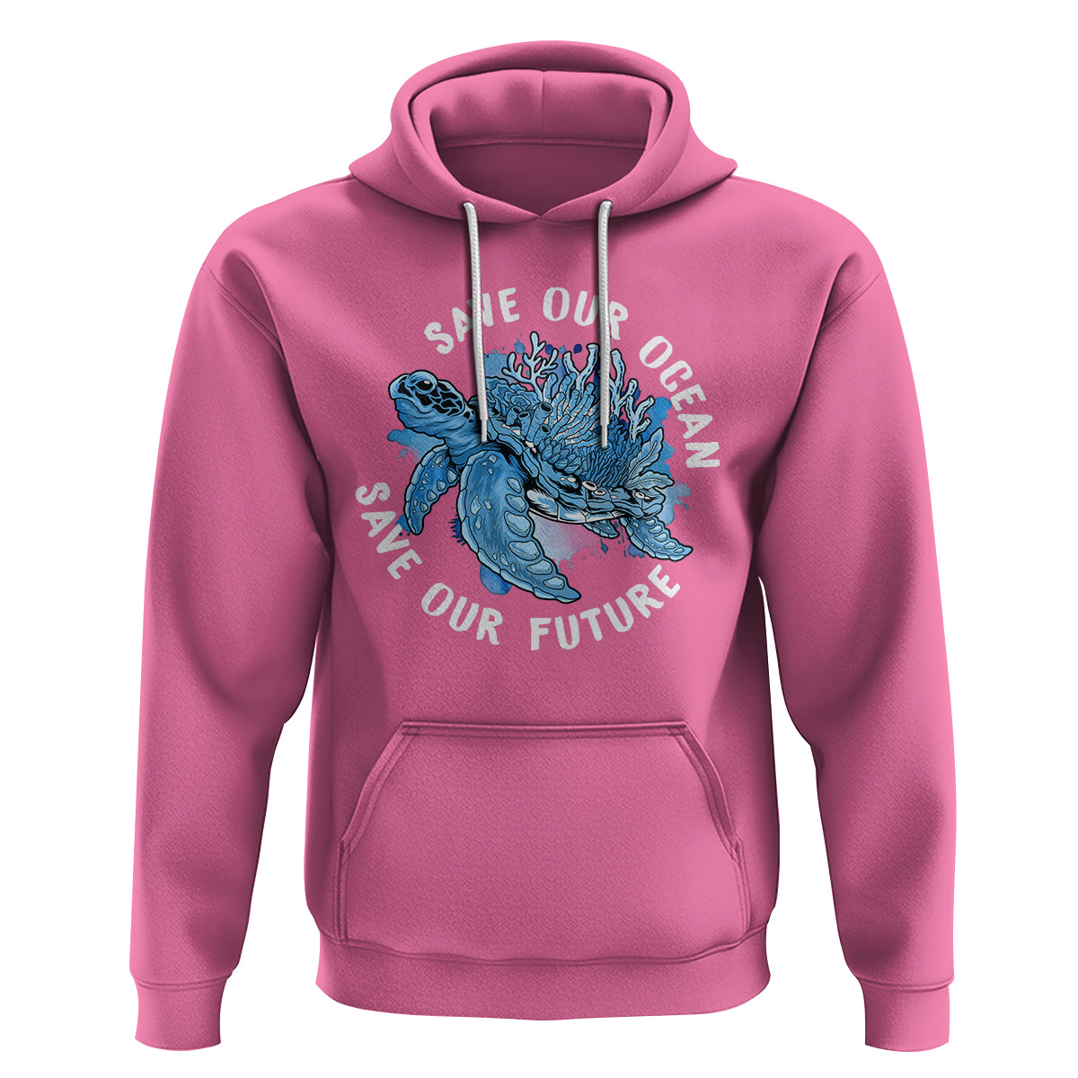 Earth Day Hoodie Save Our Oceans Save Our Future Sea Turtle - Wonder Print Shop