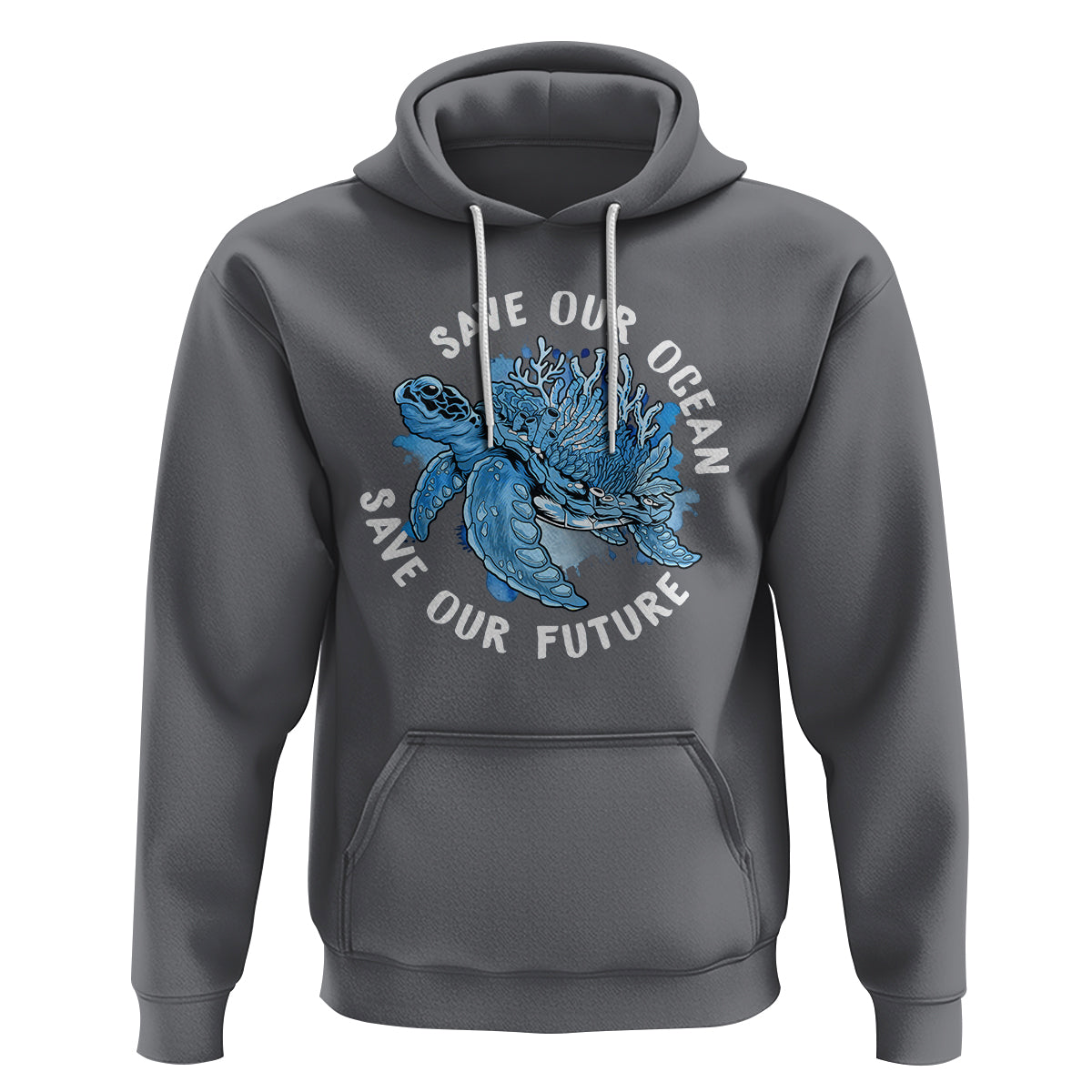 Earth Day Hoodie Save Our Oceans Save Our Future Sea Turtle - Wonder Print Shop