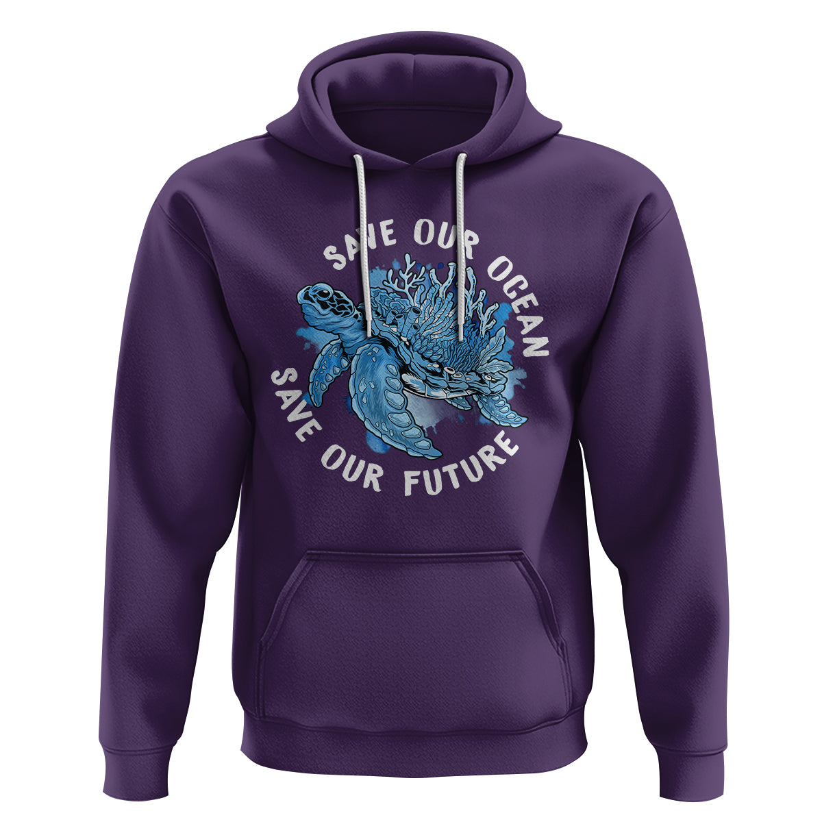 Earth Day Hoodie Save Our Oceans Save Our Future Sea Turtle - Wonder Print Shop