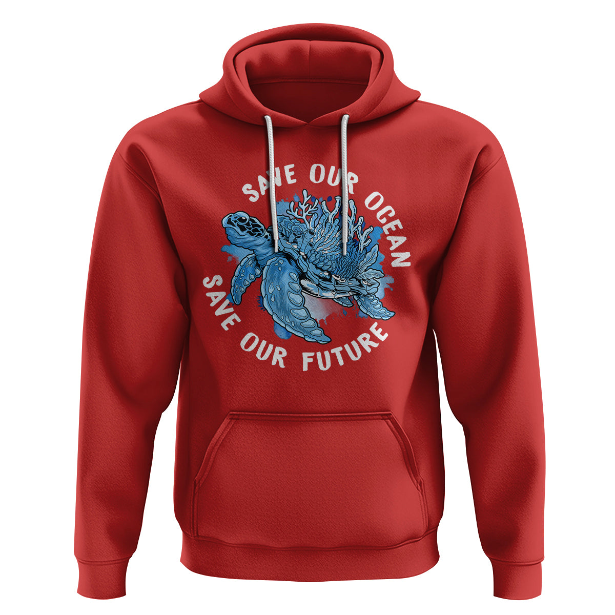 Earth Day Hoodie Save Our Oceans Save Our Future Sea Turtle - Wonder Print Shop