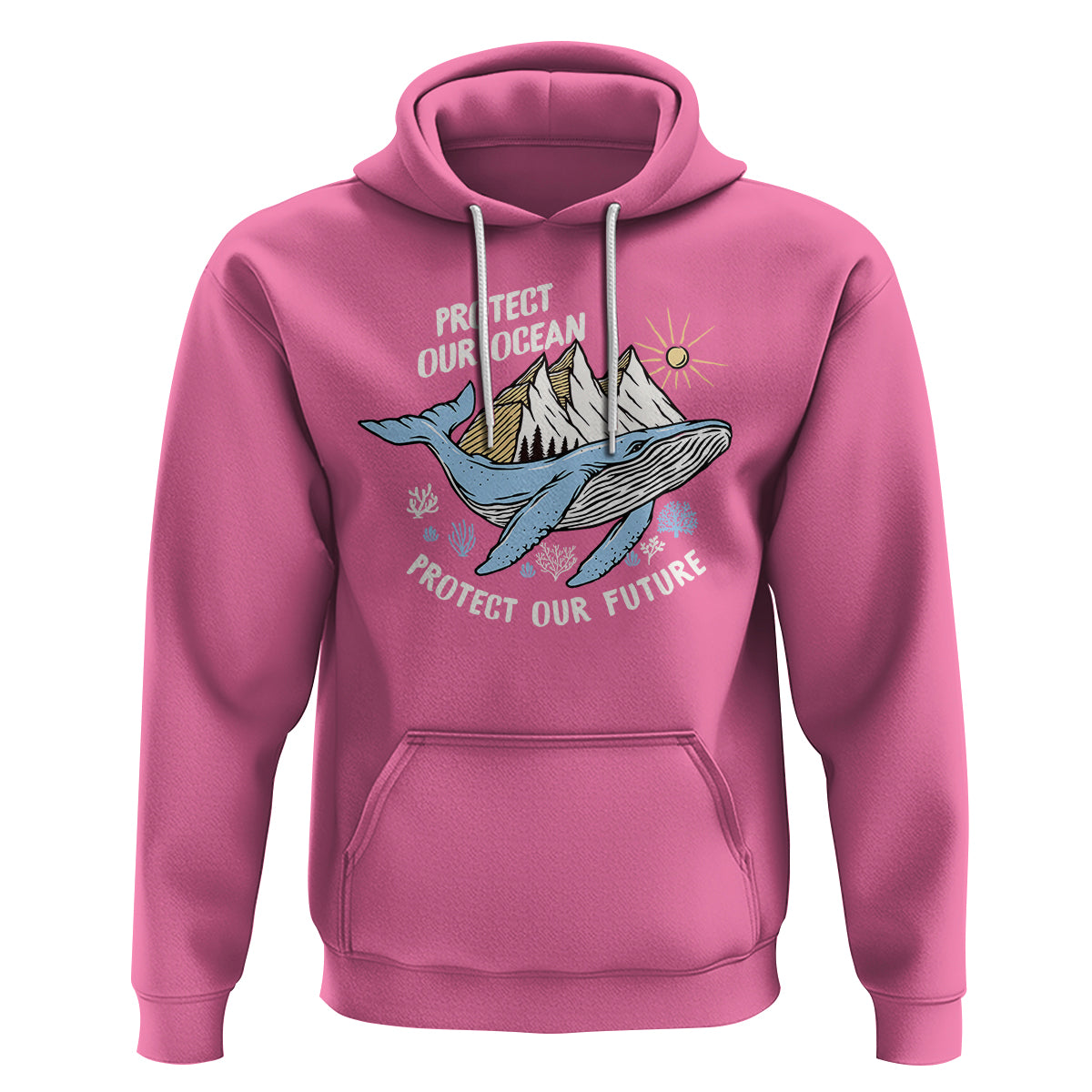 Earth Day Hoodie Save Our Oceans Save Our Future Whale - Wonder Print Shop