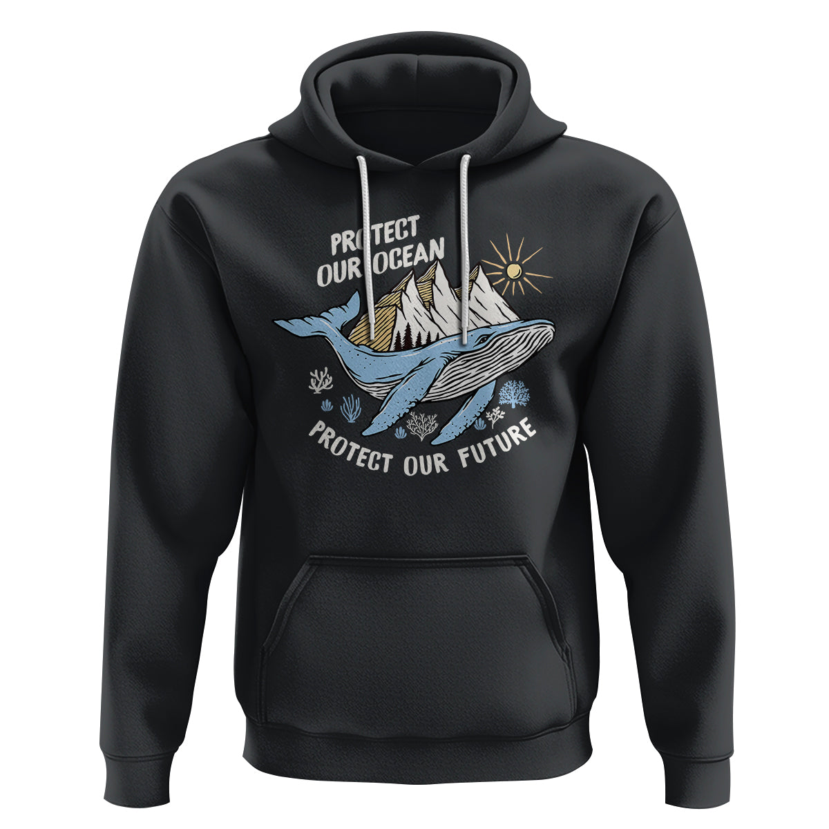 Earth Day Hoodie Save Our Oceans Save Our Future Whale - Wonder Print Shop