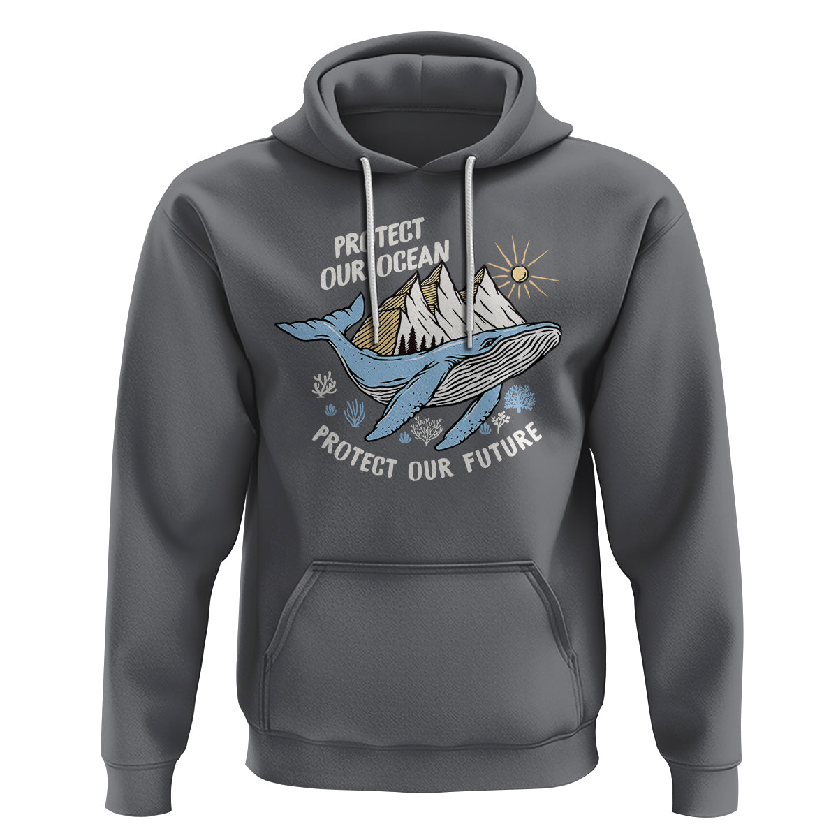 Earth Day Hoodie Save Our Oceans Save Our Future Whale - Wonder Print Shop
