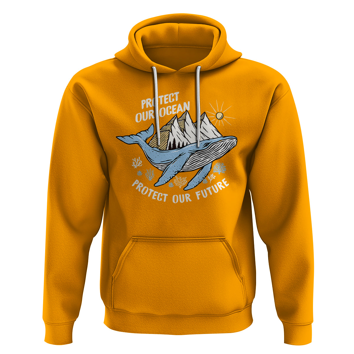 Earth Day Hoodie Save Our Oceans Save Our Future Whale - Wonder Print Shop