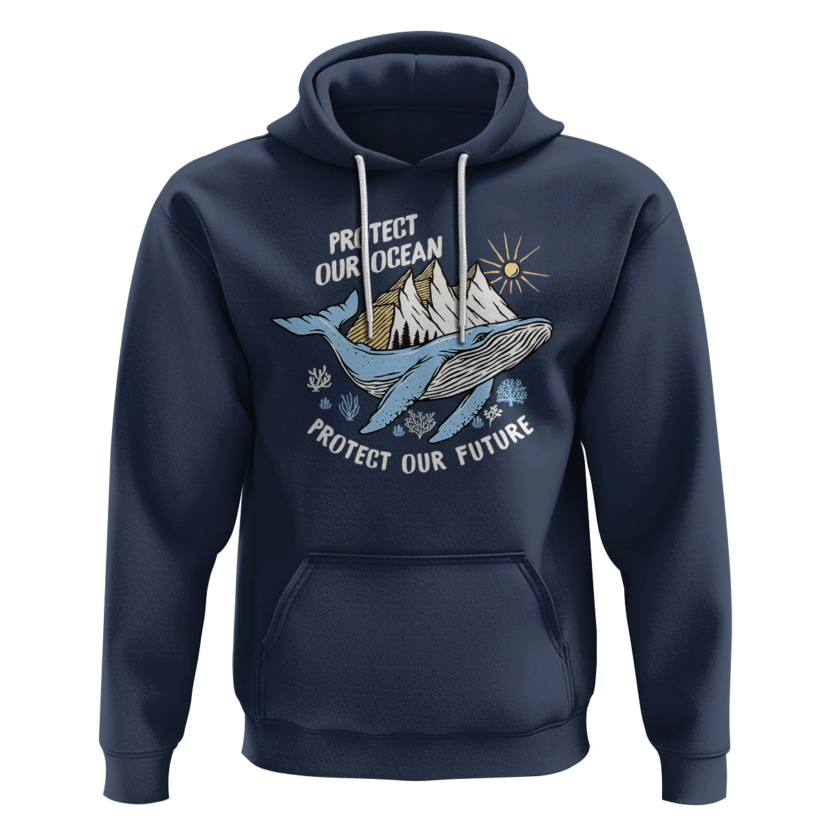 Earth Day Hoodie Save Our Oceans Save Our Future Whale - Wonder Print Shop