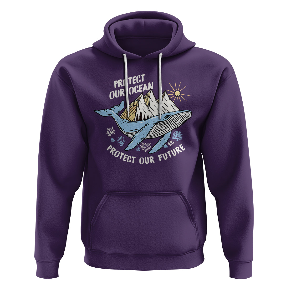 Earth Day Hoodie Save Our Oceans Save Our Future Whale - Wonder Print Shop