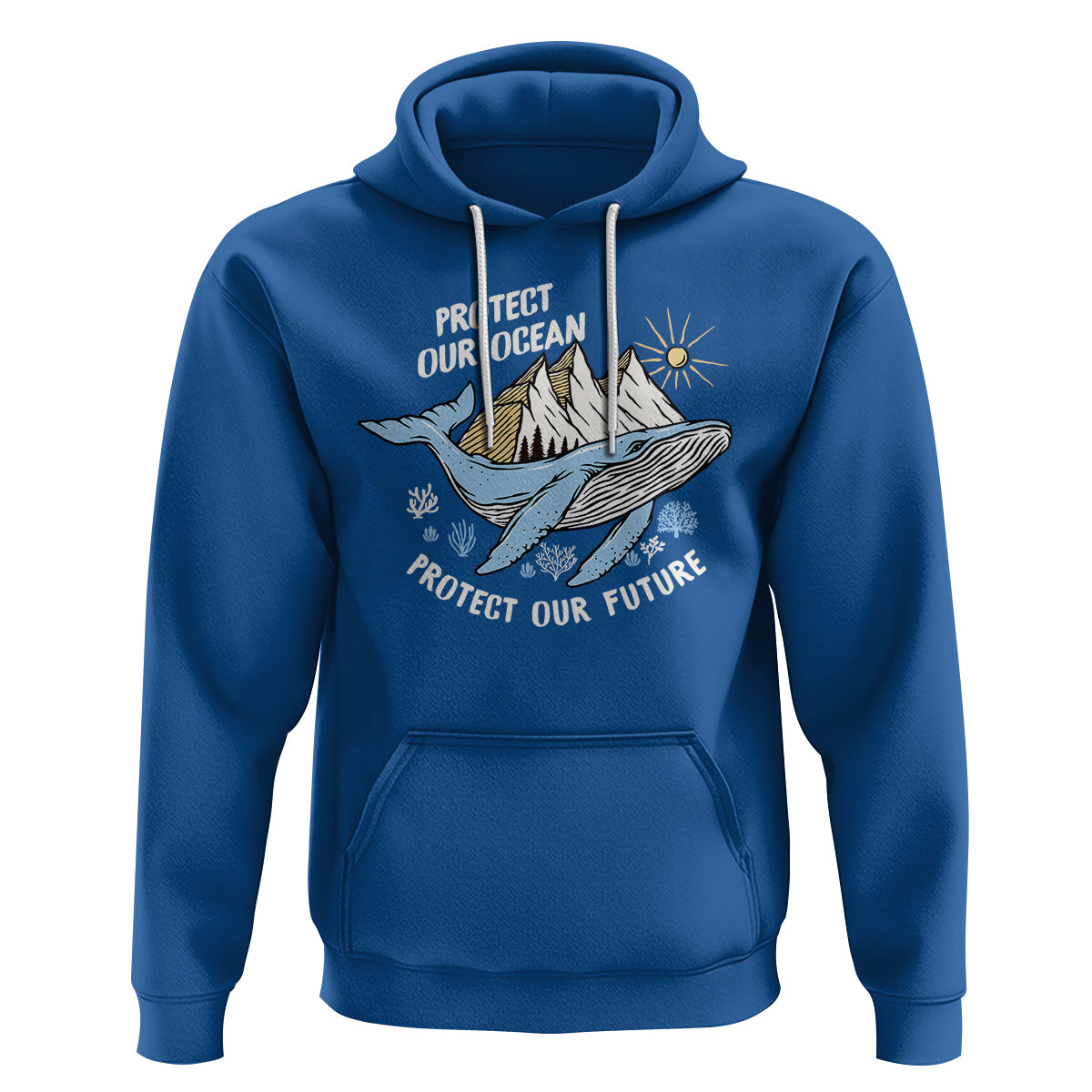 Earth Day Hoodie Save Our Oceans Save Our Future Whale - Wonder Print Shop
