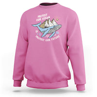 Earth Day Sweatshirt Save Our Oceans Save Our Future Whale - Wonder Print Shop