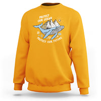 Earth Day Sweatshirt Save Our Oceans Save Our Future Whale - Wonder Print Shop