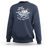 Earth Day Sweatshirt Save Our Oceans Save Our Future Whale - Wonder Print Shop