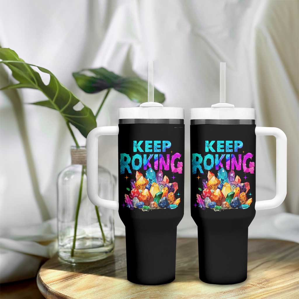 Rock Collector Tumbler With Handle Keep Rocking Geologist