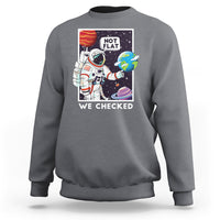 Funny Outer Space Sweatshirt Astronaut Not Flat We Checked Scientists - Wonder Print Shop