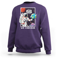 Funny Outer Space Sweatshirt Astronaut Not Flat We Checked Scientists - Wonder Print Shop