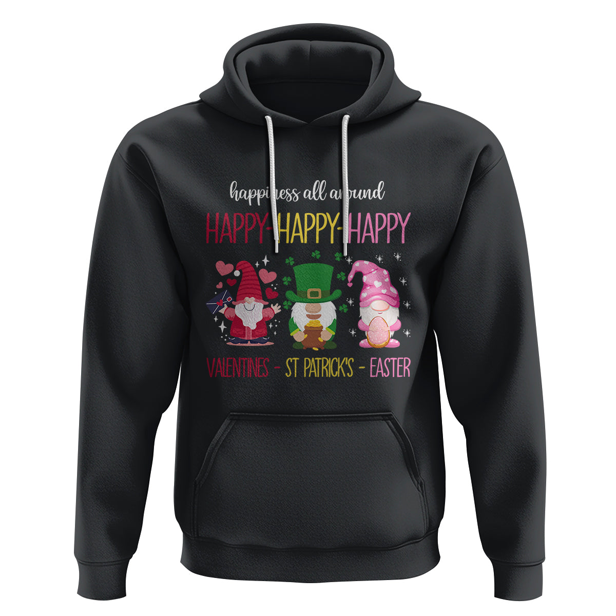 Happy Valentines St Patrick Easter Day Gnomies Hoodie - Wonder Print Shop