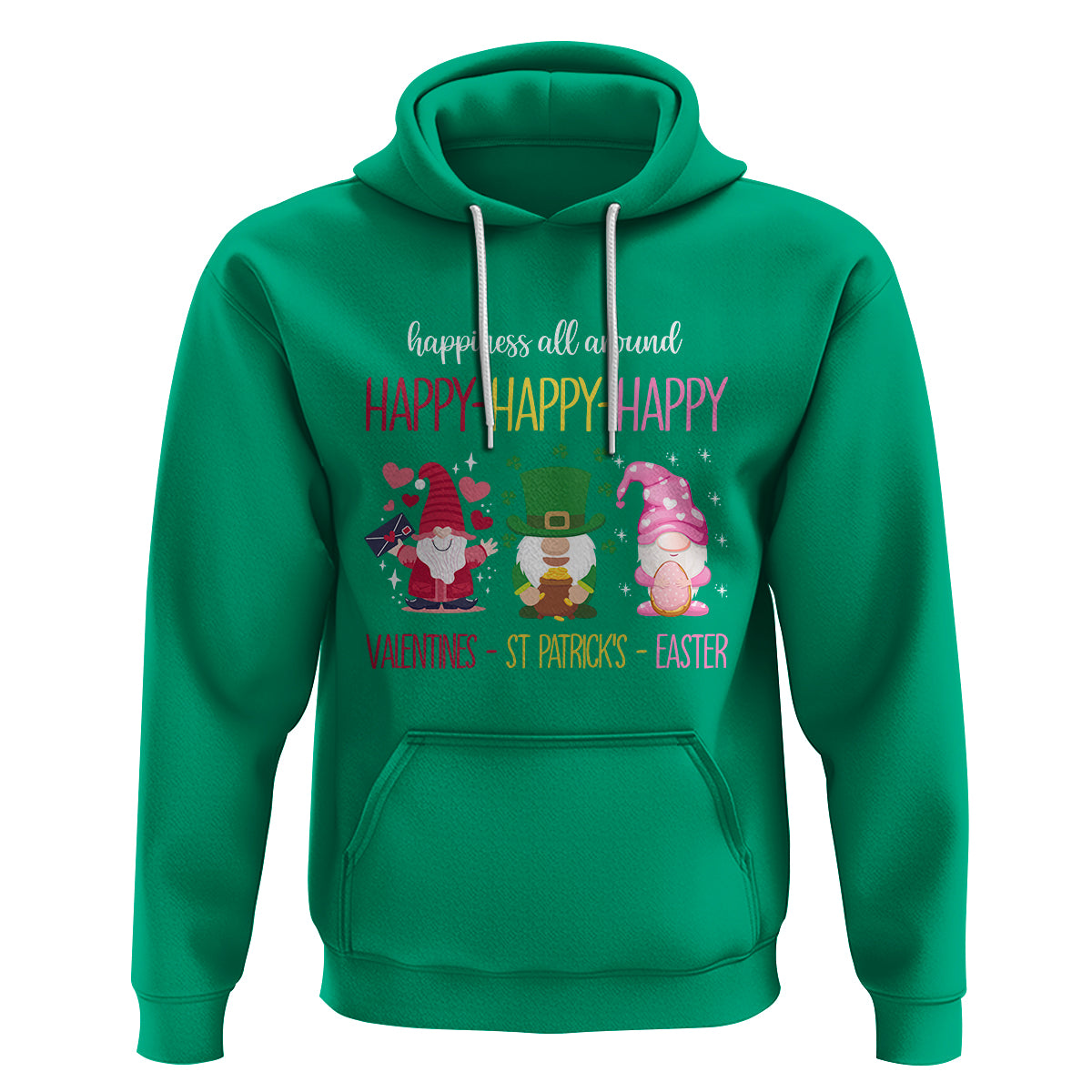 Happy Valentines St Patrick Easter Day Gnomies Hoodie - Wonder Print Shop