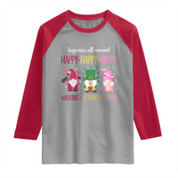 Happy Valentines St Patrick Easter Day Gnomies Raglan Shirt