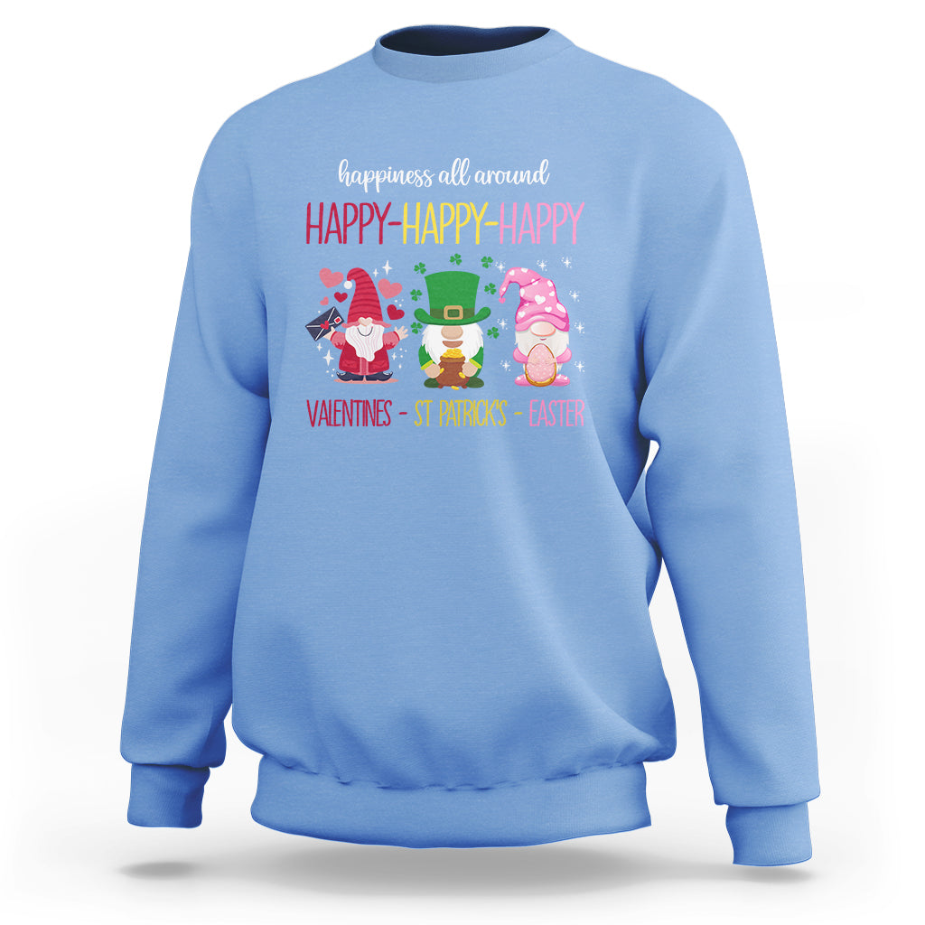 Happy Valentines St Patrick Easter Day Gnomies Sweatshirt - Wonder Print Shop