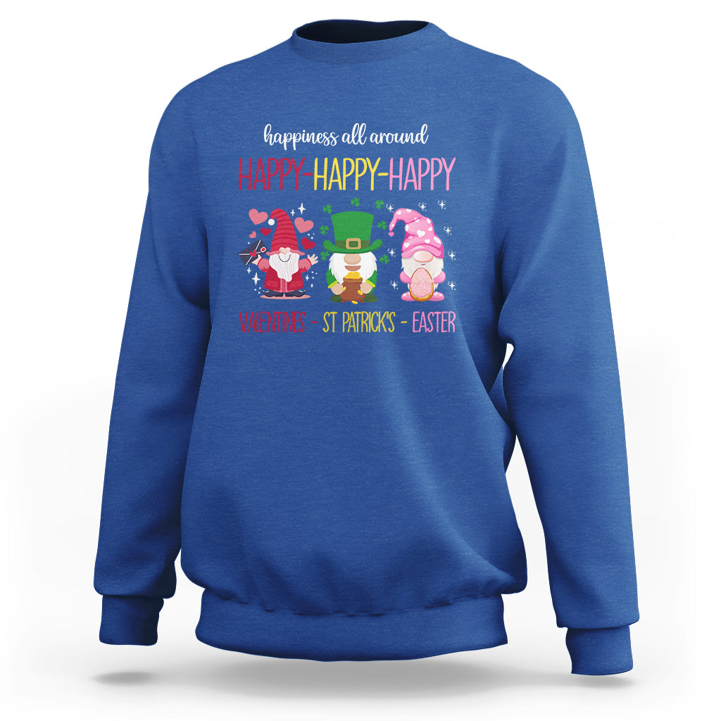 Happy Valentines St Patrick Easter Day Gnomies Sweatshirt - Wonder Print Shop