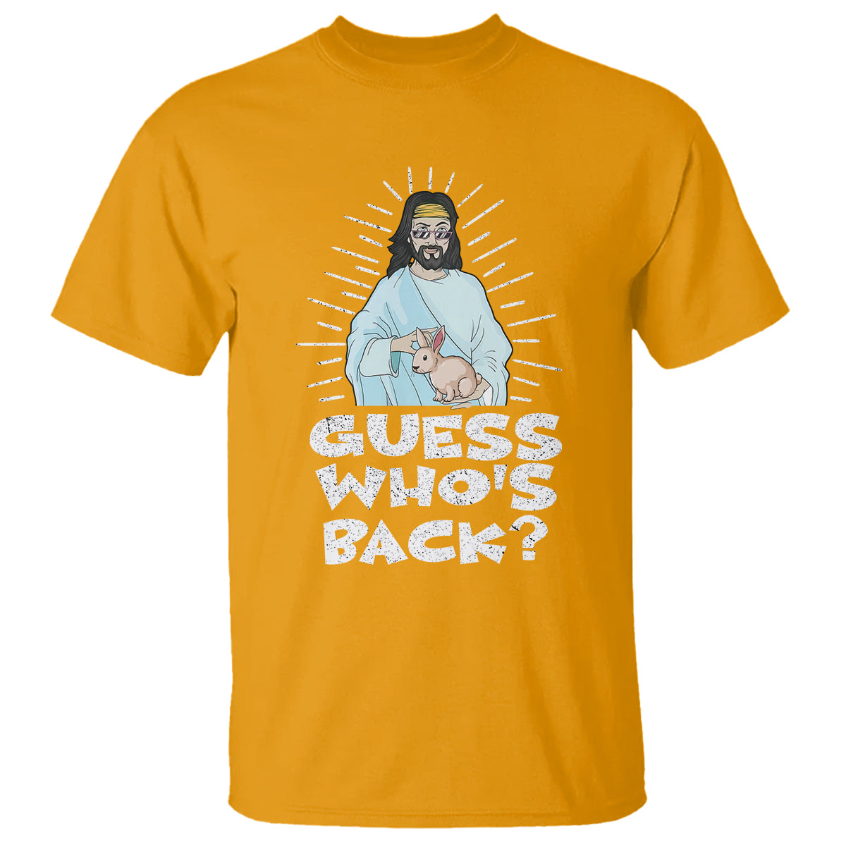 Easter Day T Shirt Guess Who's Back Funny Jesus Bunny - Wonder Print Shop