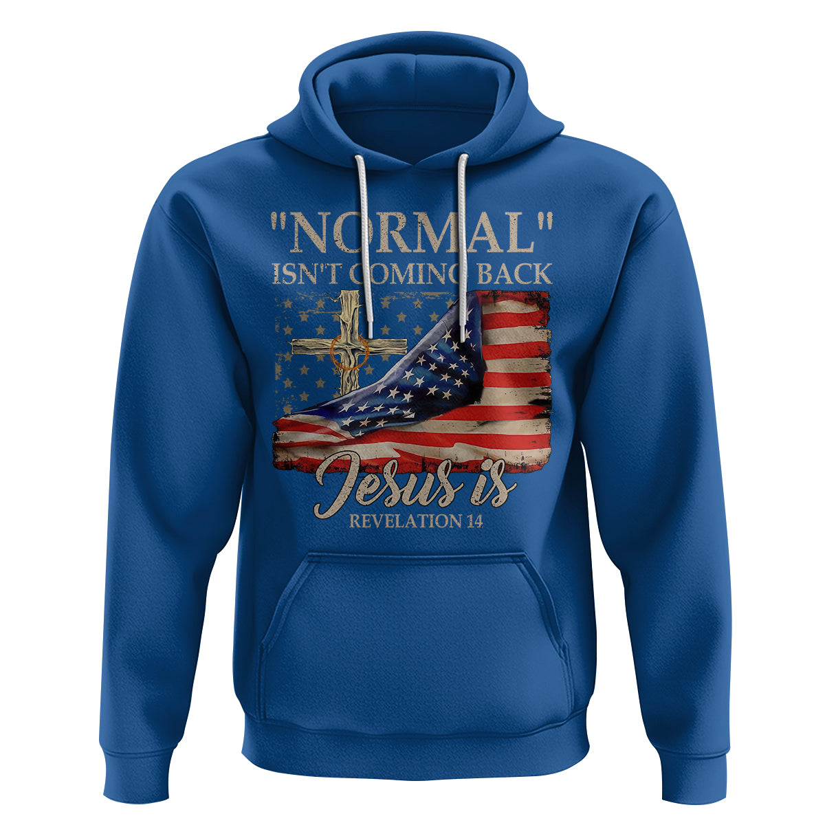 Easter Day Hoodie Normal Isn't Coming Back Jesus Is U.S. Christian Flag - Wonder Print Shop