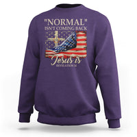 Easter Day Sweatshirt Normal Isn't Coming Back Jesus Is U.S. Christian Flag - Wonder Print Shop