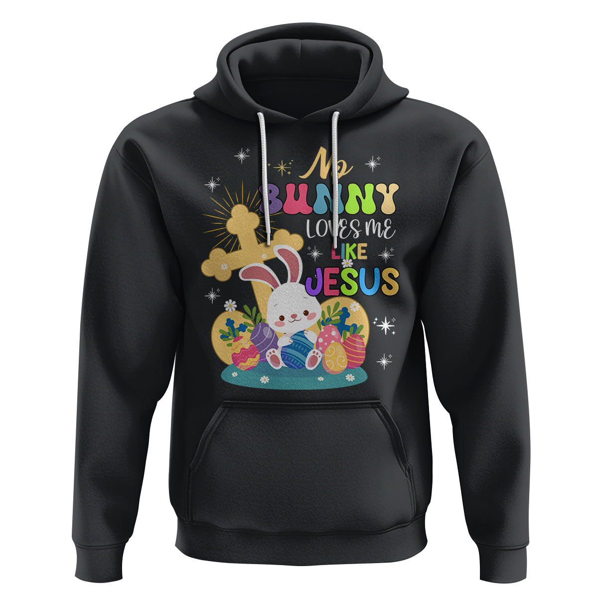 Easter Day Hoodie No Bunny Loves Me Like Jesus Cute Rabbit - Wonder Print Shop