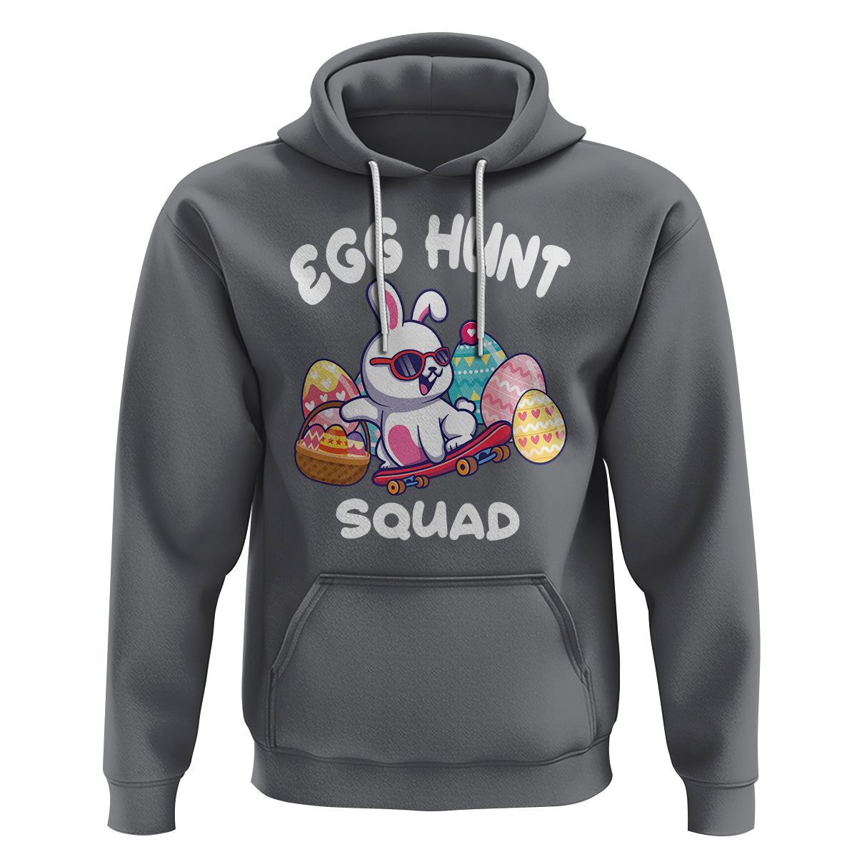 Easter Day Hoodie Egg Hunt Squad Cool Bunny Funny Hunting Season - Wonder Print Shop