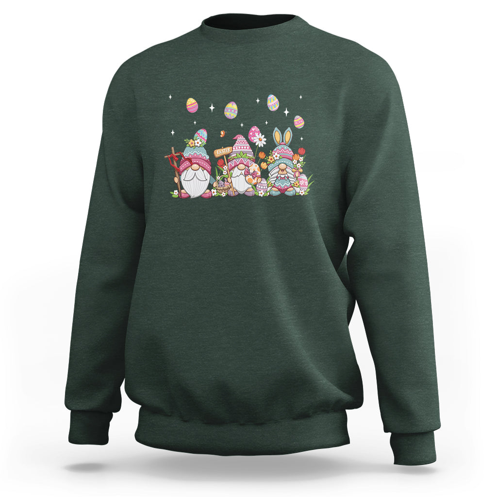 Easter Day Cute Gnomies Egg Hunting Sweatshirt - Wonder Print Shop